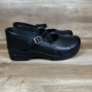 EUC DANSKO MARCELLE WOMEN'S 42 Sz 8.5 BLACK LEATHER MARY JANES CLOGS SHOES